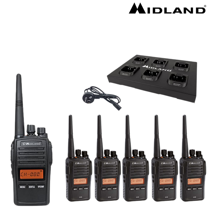 Midland G18 UHF 5 Watt CB Radio 6 Pack