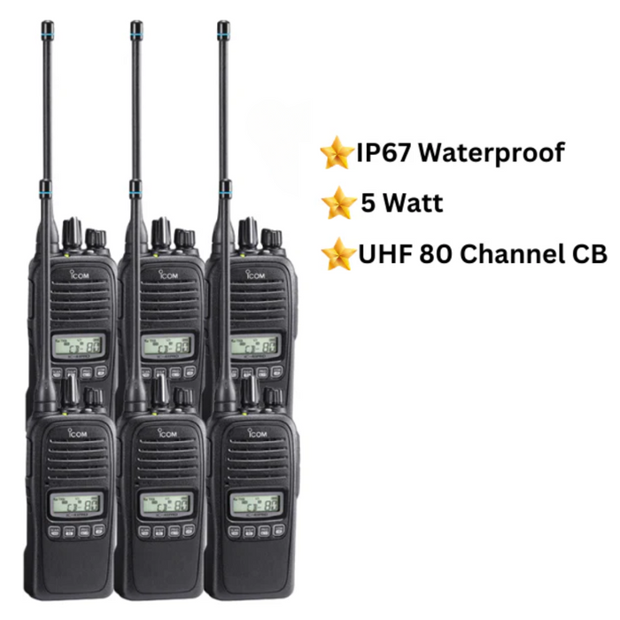 Icom IC-41 Pro UHF CB Portable Handheld Two Way Radio - 6 Pack