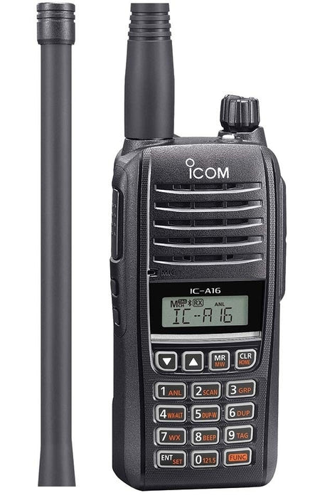 IC-A16E | 6 Watt (PEP), Handheld VHF Airband Transceiver (BLUETOOTH)