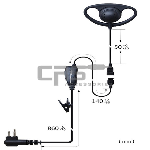 Kenwood PKT23 D-Shell 1 Wire Earpiece