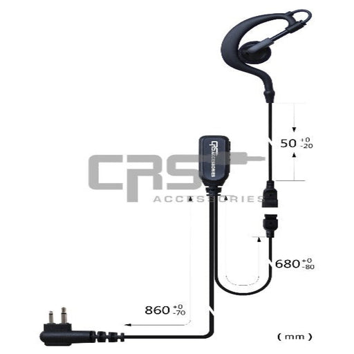 Kenwood PKT23 Earhook 2 Wire Earpiece