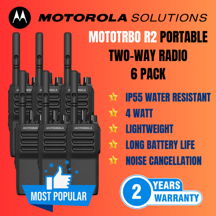 Motorola MOTOTRBO R2 UHF1 4 Watt Radio 6 Pack