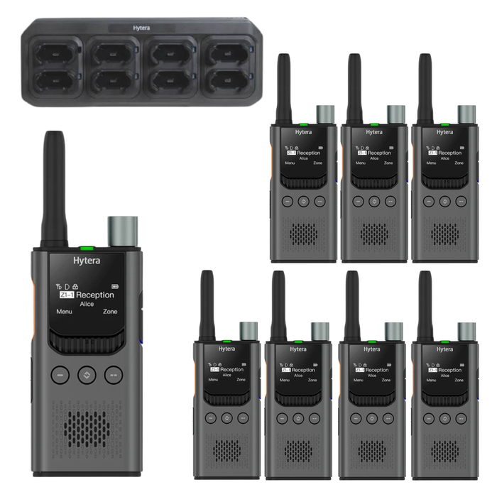 Hytera S1 Pro Enhanced Digital Radio Device 8 Pack | 1 x Hytera 8 Bay Charger