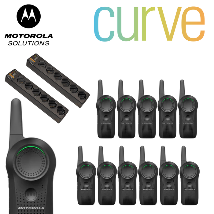Motorola CURVE Enhanced Digital Radio Device 12 Pack + 2x MOTOROLA 6 BAY CHARGER