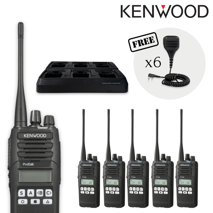 Kenwood TK3710 | 6 Pack + FREE Earpieces/ Speaker Mics