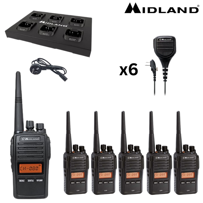 Midland G18 UHF 5 Watt CB Radio 6 Pack - Tradie