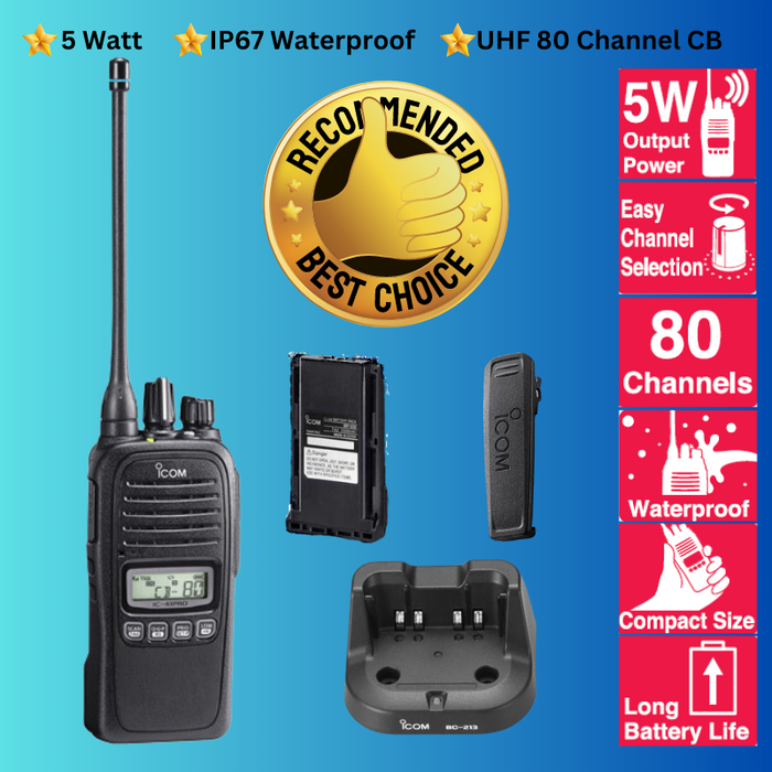 Icom IC-41 Pro UHF CB 5 Watt Portable Two Way Radio