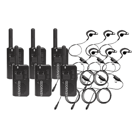 Kenwood PKT23 6 Pack with Earhook Earpieces