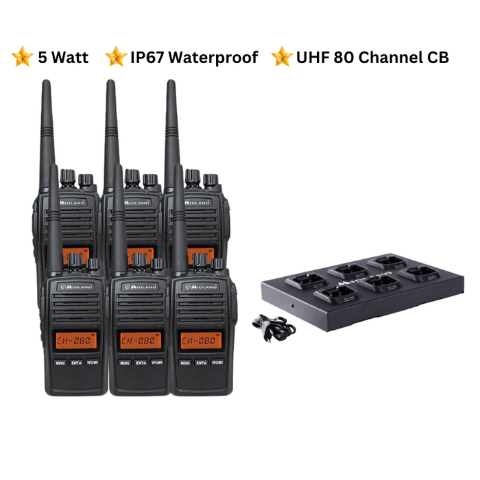 Midland G18 UHF 5 Watt CB Radio 6 Pack